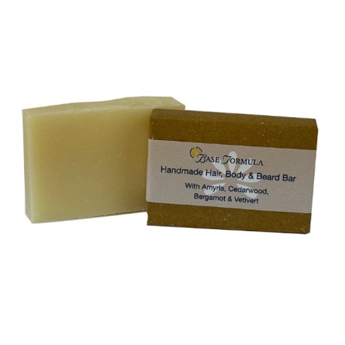 Amyris, Cedarwood, Bergamot & Vetivert Hair, Body & Beard Bar (100g) Amyris, Cedarwood, Bergamot & Vetivert Hair, Body & Beard Bar (100g)