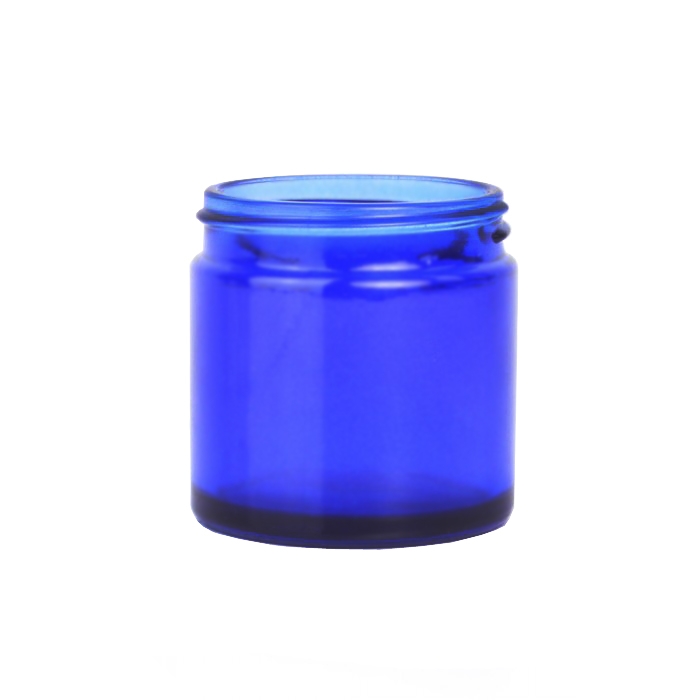 Blue Glass Cosmetic Jar 60ml (Lids EXCLUDED)